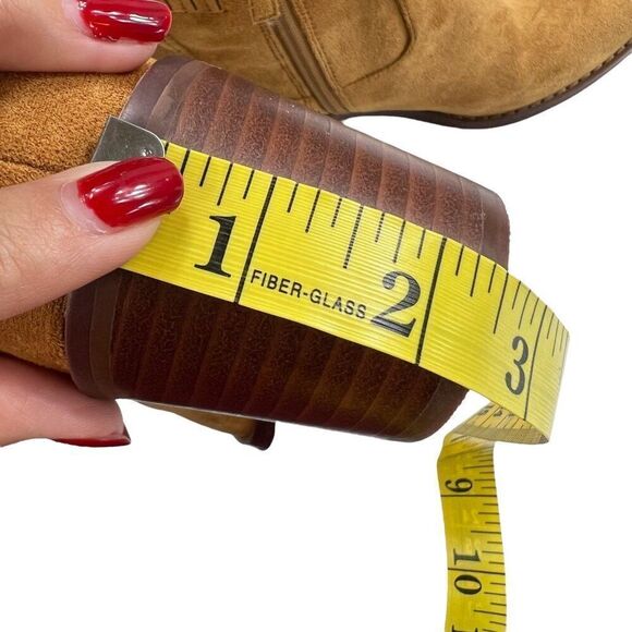 J. Crew Womens Western Golden Brandy Tan Suede Ankle Boots Size 7.5 - Picture 6 of 9